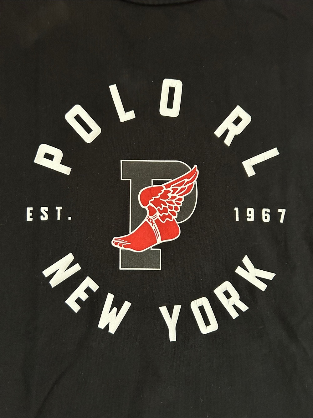Polo by Ralph Lauren Black Long Sleeve P Wing RL New York Tee